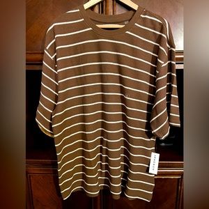 NWT - PACSUN (Large) brown/beige striped shirt!!!
